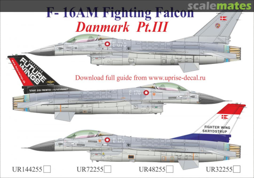 Boxart F-16AM Fighting Falcon Danmark Pt.III with stencils, removable film FFA UR32255 UpRise