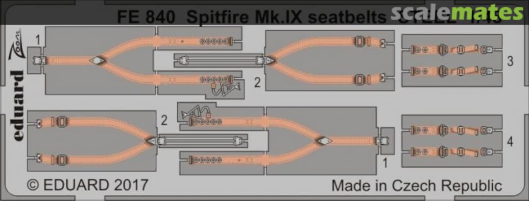 Boxart Spitfire Mk.IX seatbelts STEEL FE840 Eduard