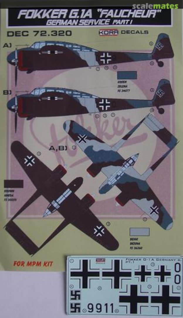 Boxart Fokker G.1A "Faucheur" DEC 72.320 Kora Models