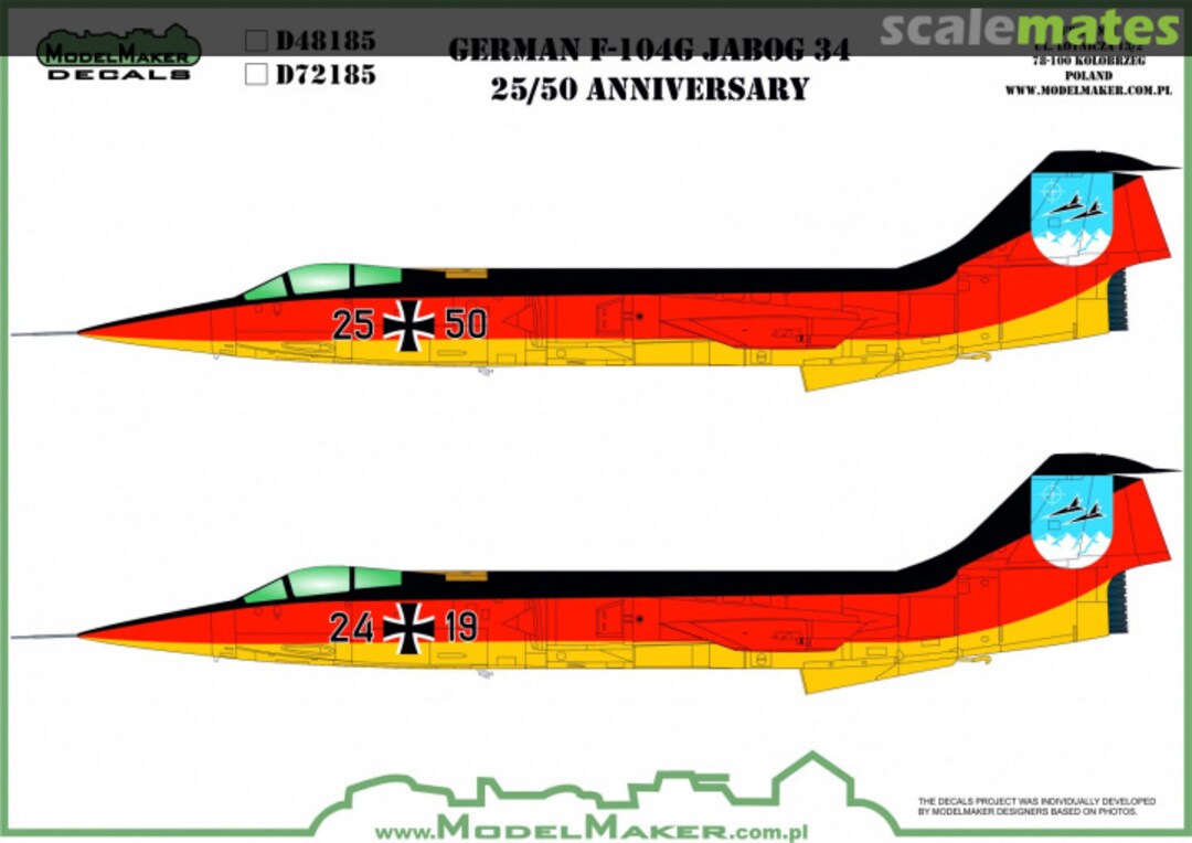 Boxart F-104 German JaboG 34 25/50 Aniversary D48185 ModelMaker