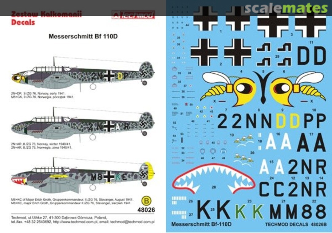 Boxart Messerschmitt Bf 110D 48026 Techmod