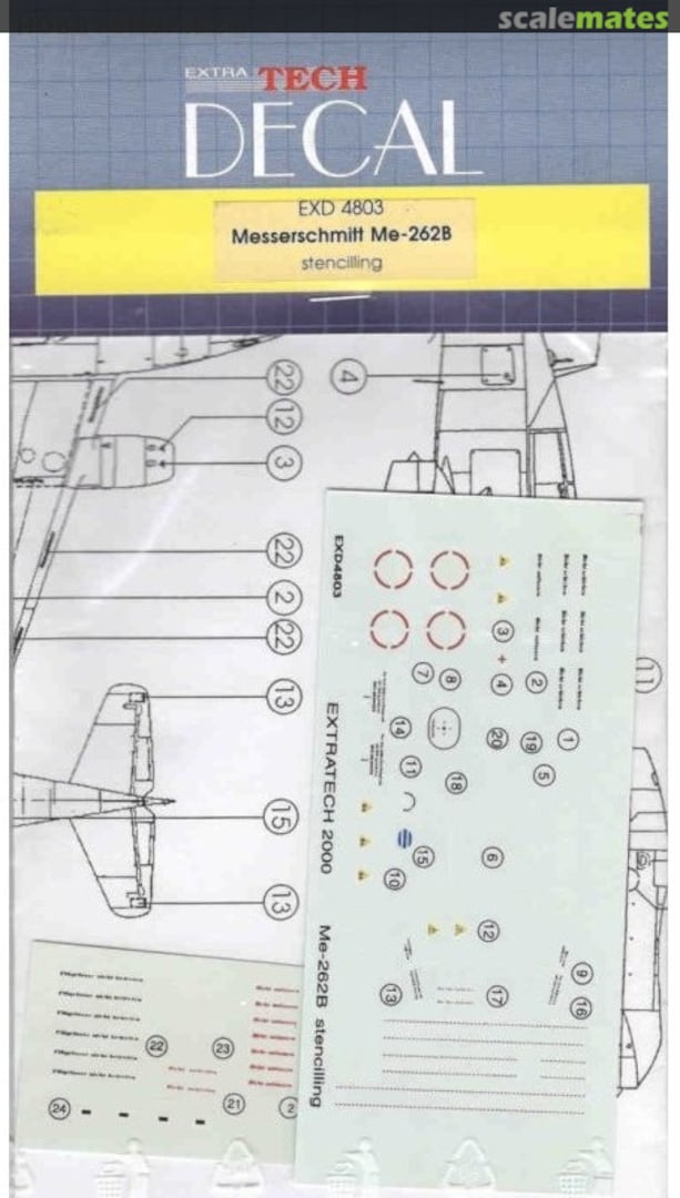 Boxart Messerschmitt Me-262B EXD 4803 Extratech