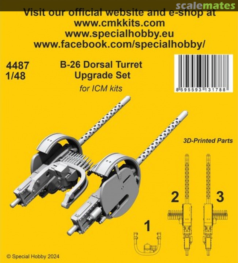 Boxart B-26 Dorsal Turret Upgrade Set 4487 CMK