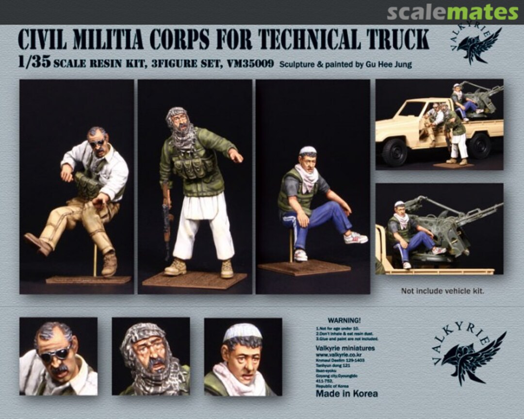 Boxart Civil Militia Corps for Technical Truck VM35009 Valkyrie Miniature