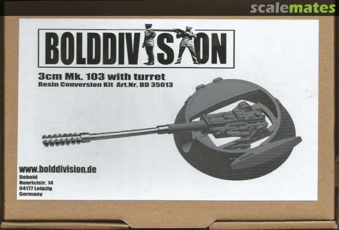 Boxart 3cm Mk. 103 mit Turm / with turret 35013 Bolddivision