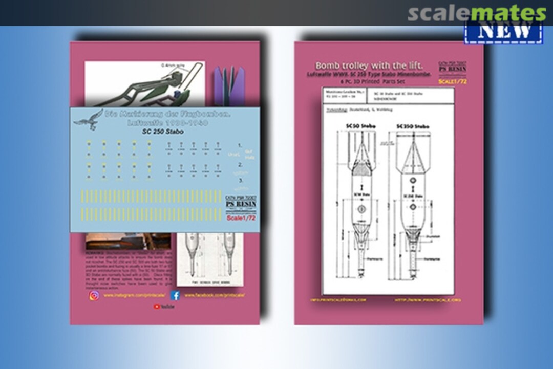 Boxart German bomb trolley with lift (+ 6 bombs) PSR72007 Print Scale