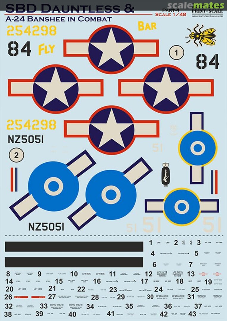 Boxart SBD Dauntless & A-24 Banshee in Combat Part-4 48-209 Print Scale