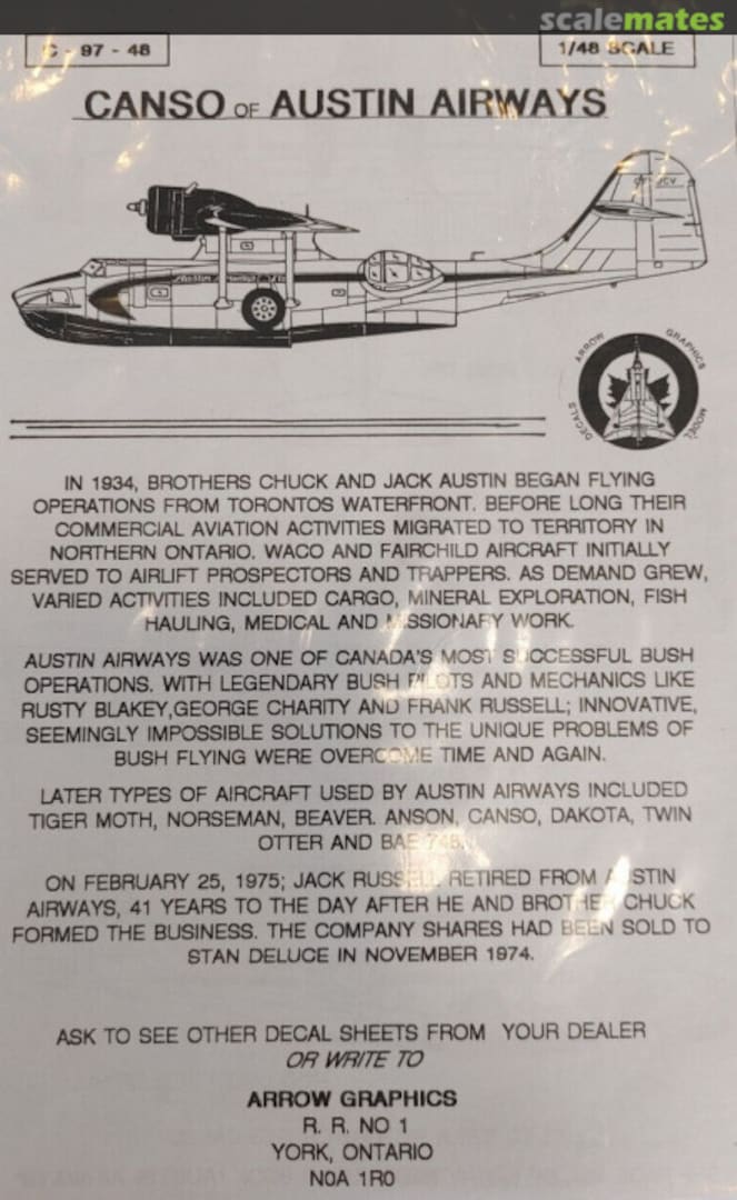 Boxart Canso of Austin Airways C-97-48 Arrow Graphics