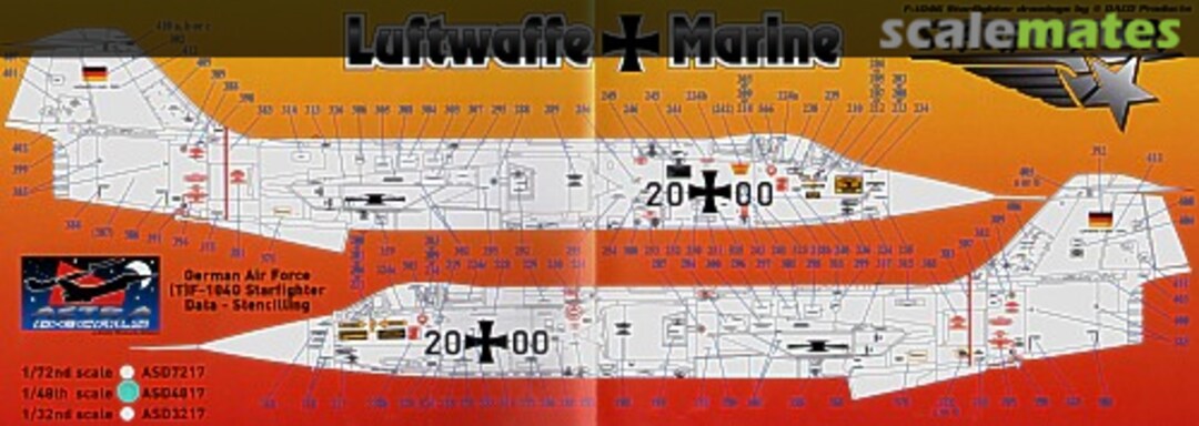 Boxart German Air Force (T)F-104G Starfighter Stencilling ASD-4817 Astra Decals