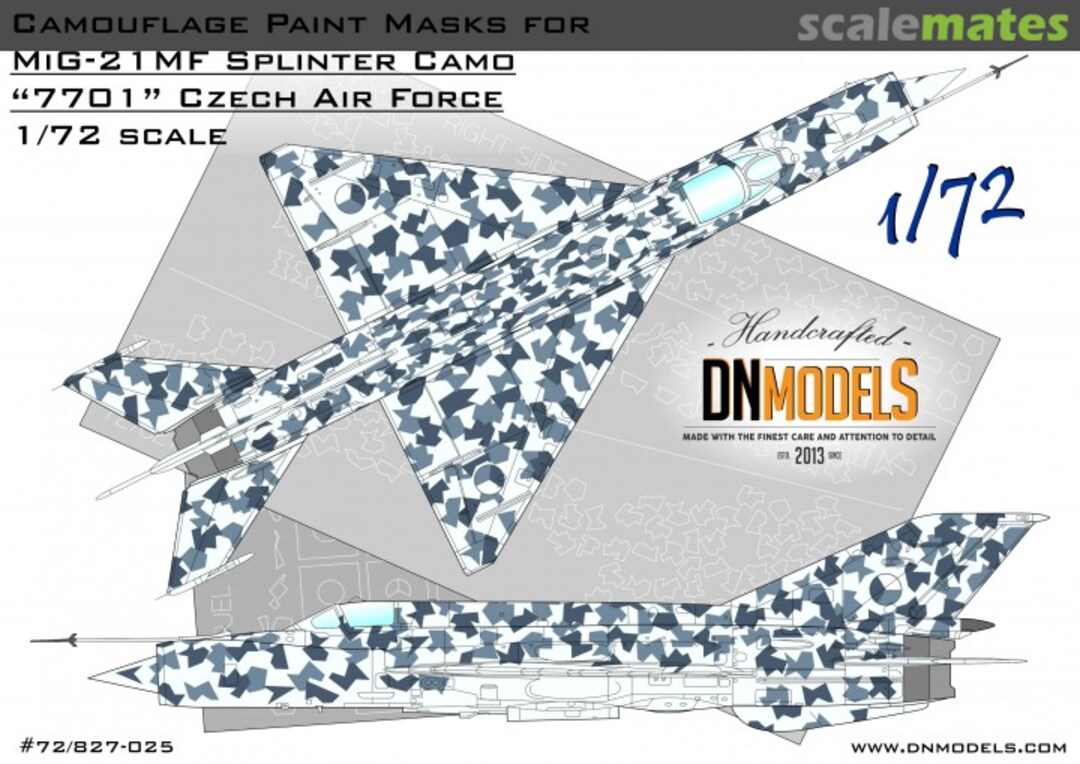 Boxart Czech Splinter #7701 - Camouflage Paint Masks for MiG-21 72/827-025 DN Models