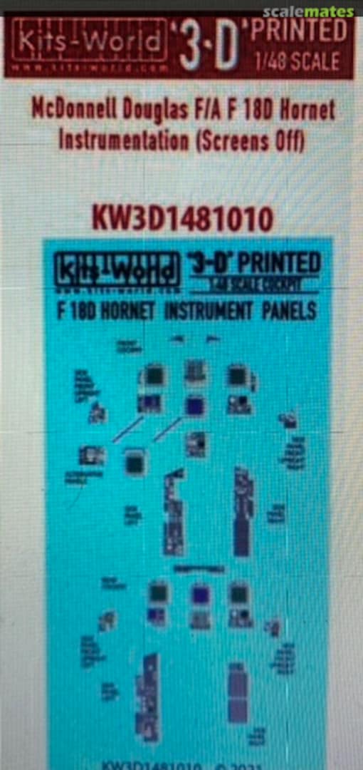 Boxart F/A-18D Hornet Instrumentation Cockpit kw3d1481010 Kits-World