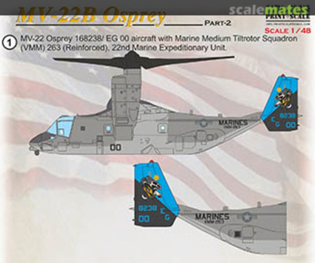 Boxart MV-22B Osprey Part 2 48-215 Print Scale