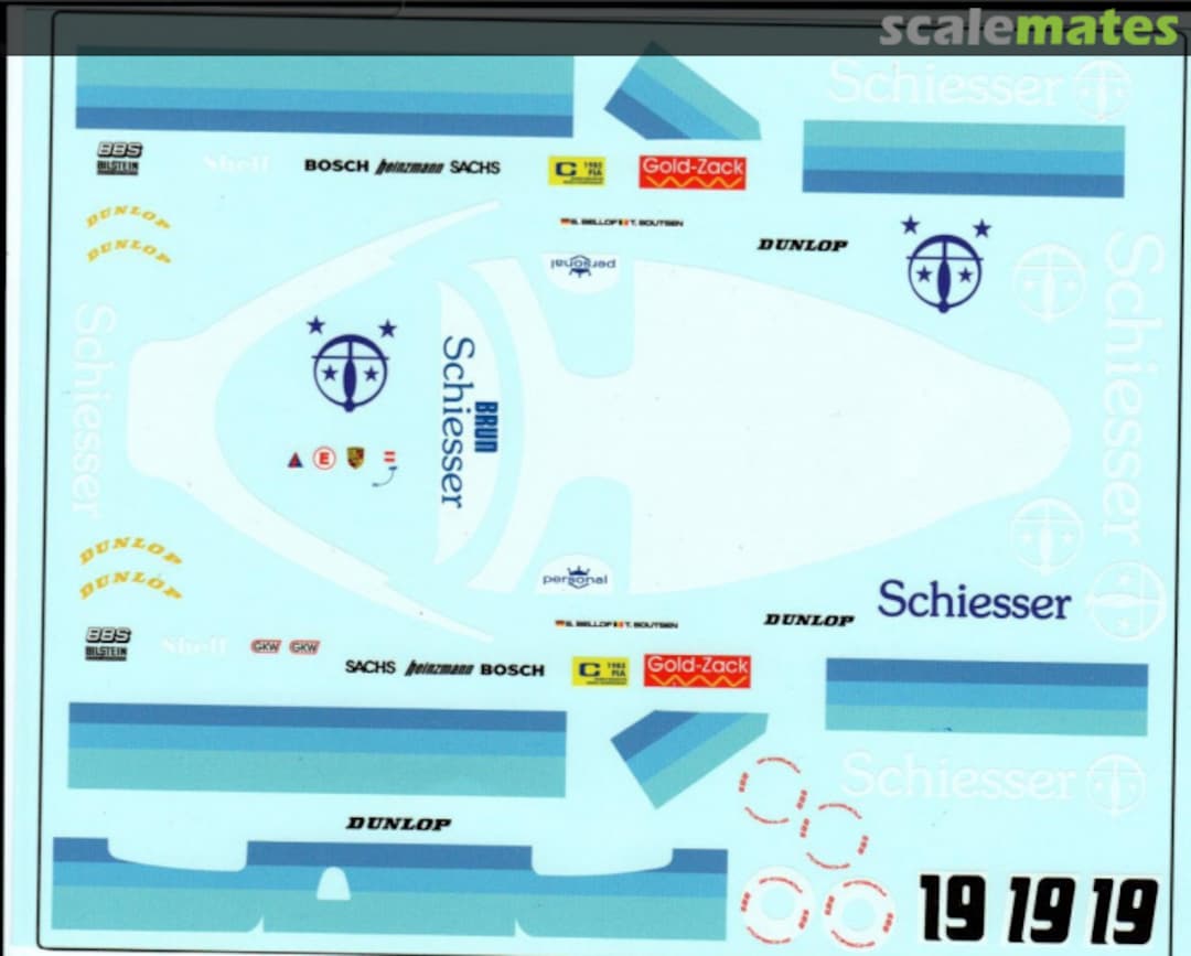 Boxart Porsche 956 - Schiesser #19 - Spa 1985 FFSFD1054v3 Slotfabrik