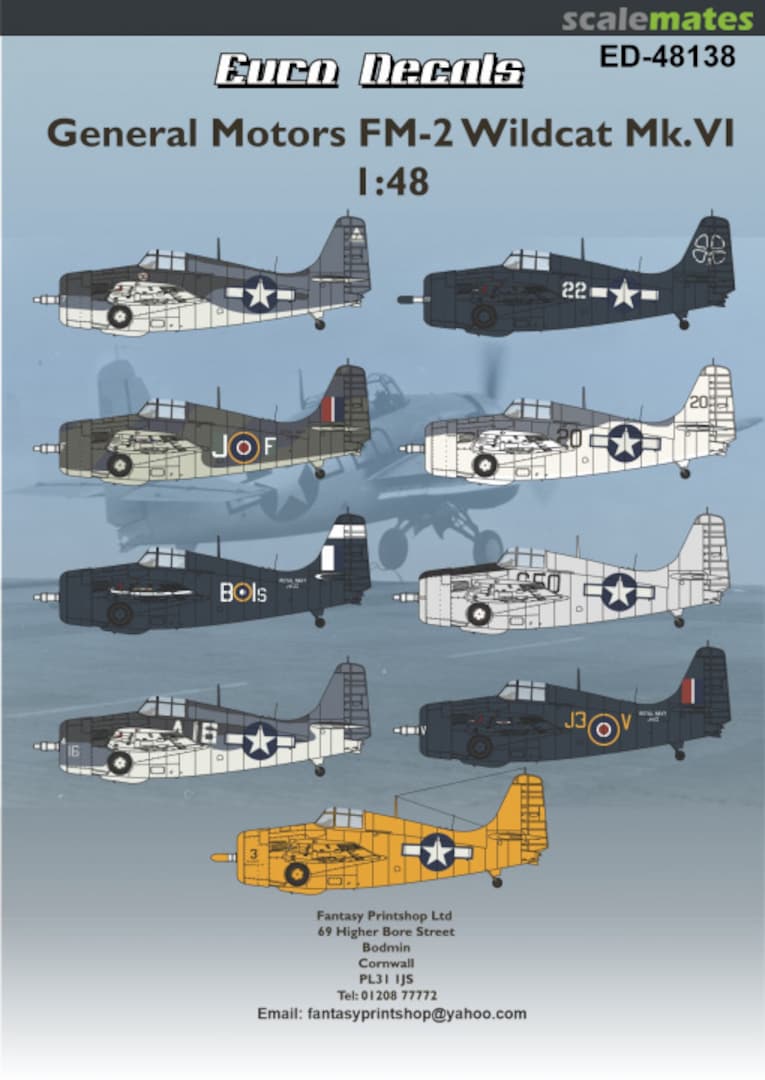 Boxart General Motors FM-2 Wildcat Mk.VI ED-48138 Euro Decals