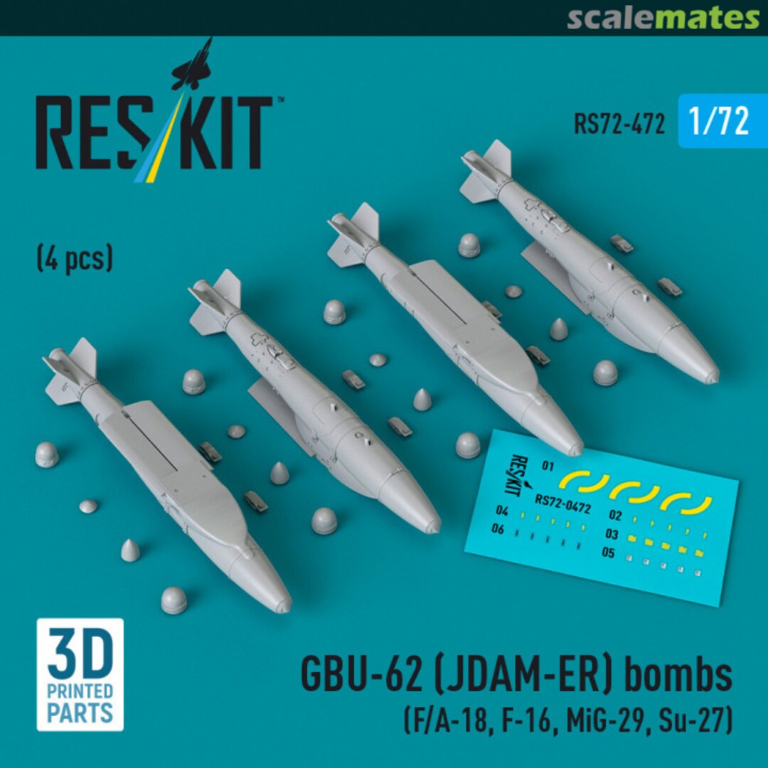 Boxart GBU-62 (JDAM-ER) bombs (4 pcs) RS72-0472 ResKit