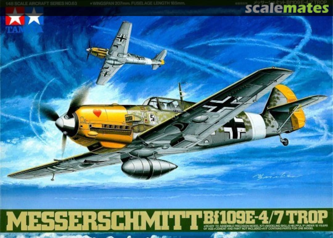 Boxart Messerschmitt Bf109E-4/7 Trop 61063 Tamiya