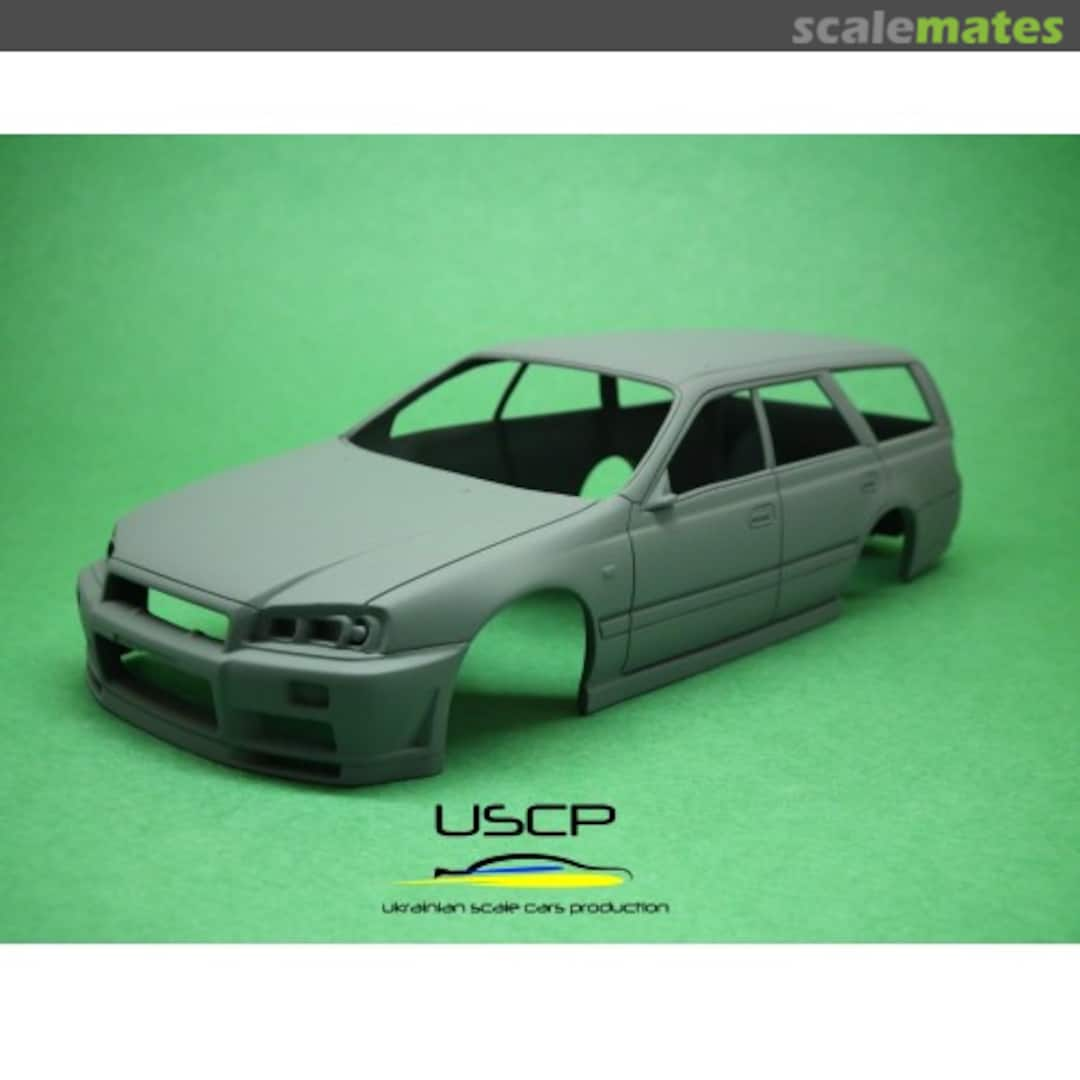 Boxart Nissan Stagea R34 GTR Facelift transkit for Fujimi T16011 USCP