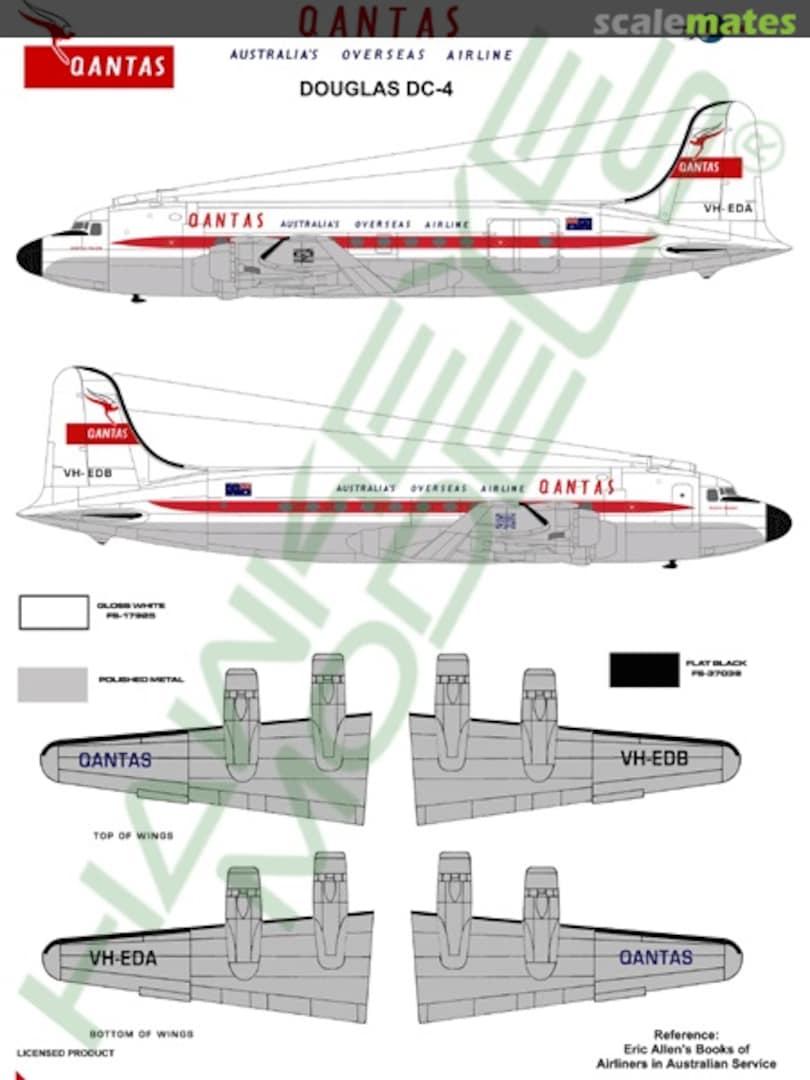 Boxart Qantas, Douglas DC-4, 1960's scheme CDS-082 Hawkeye Models