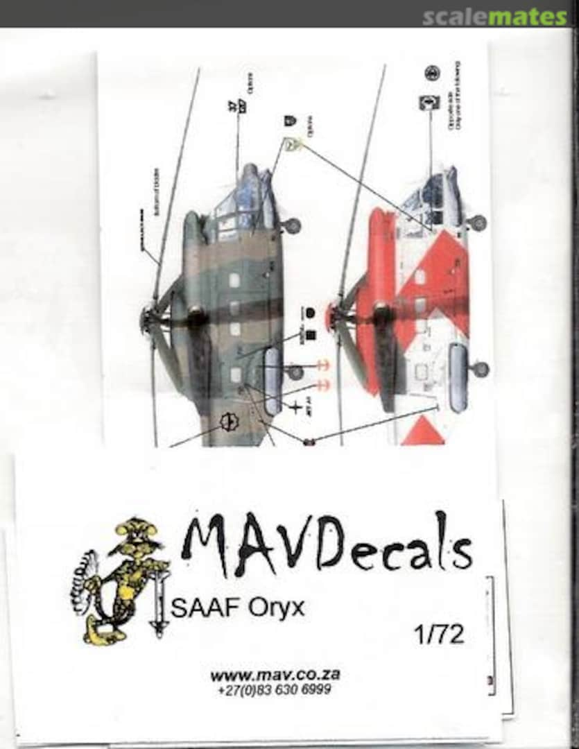 Boxart SAAF Oryx MAV-720222 MAV Decals