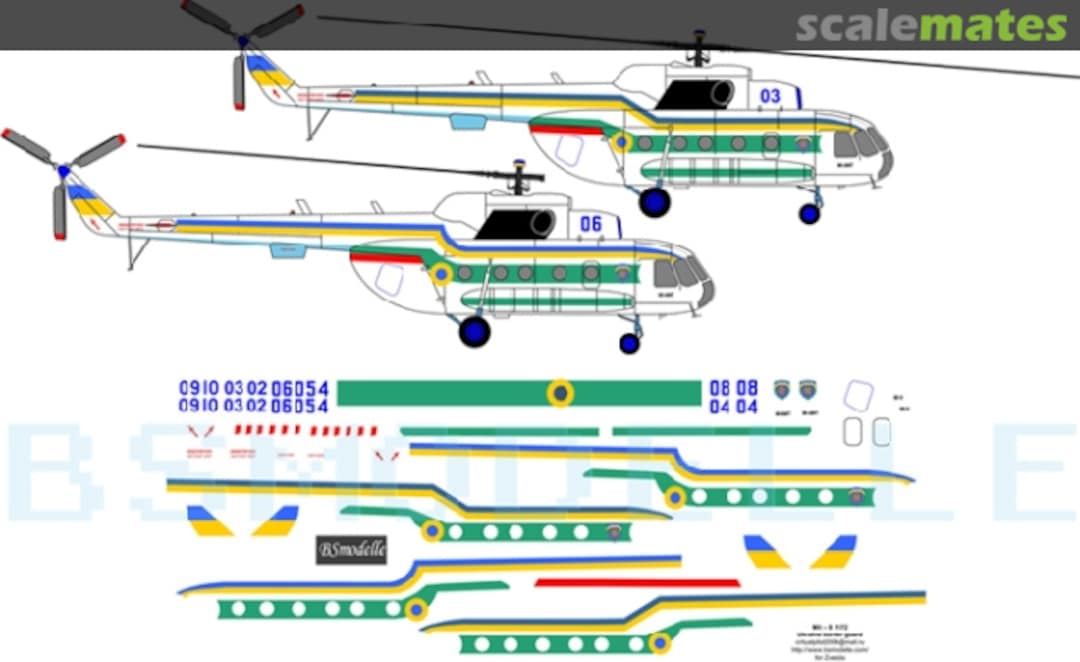 Boxart Mil Mi-8(9) Ukraine border guard decals BSM72033 BSmodelle