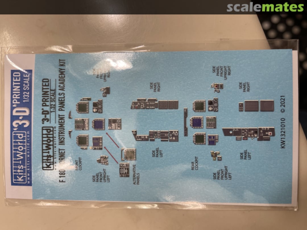 Boxart F 18D Hornet Instrument panels KW1321010 Kits-World