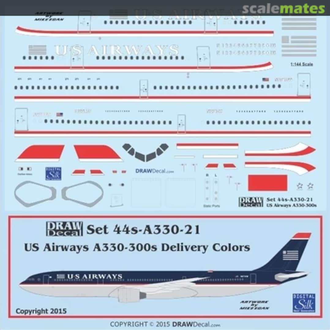 Boxart USAirways Dark Blue A330-300s 44-A330-21 Draw Decal