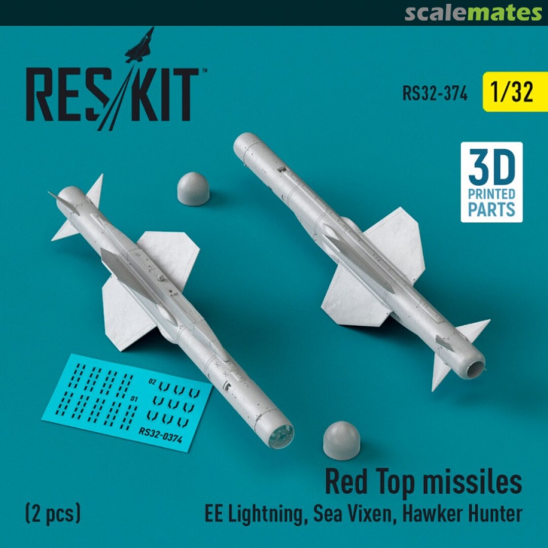 Boxart Red Top missiles (2 шт.) (3D Printed) RS32-0374 ResKit