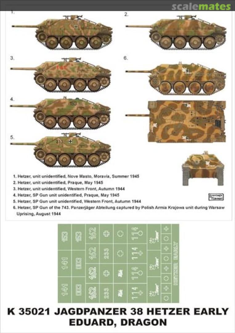 Boxart Jagdpanzer 38(t) Hetzer early K35021 Montex