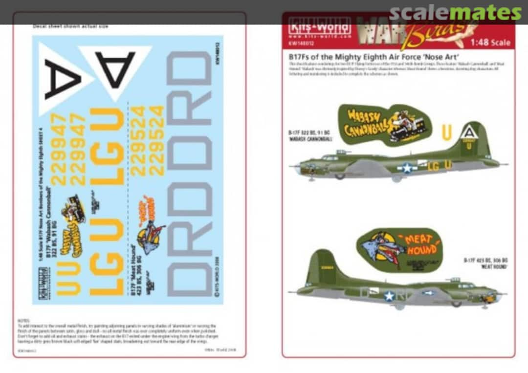 Boxart B17F Nose Art Bombers of the Mighty Eighth KW148012 Kits-World