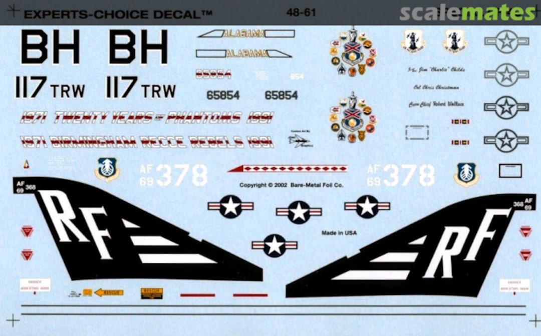 Boxart RF4-C Phantom II 48-61 Experts-Choice Decal