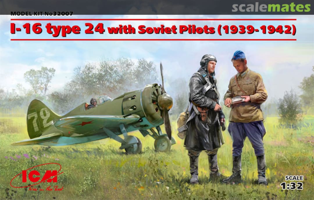 Boxart I-16 type 24 with Soviet Pilots (1939-1942) 32007 ICM