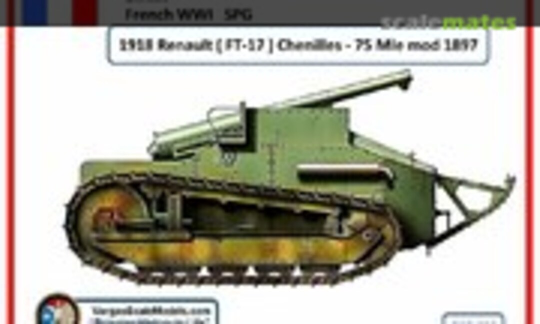 1:35 1918 Renault (FT-17) Chenilles - 75mm Mle mod 1897 (Vargas Scale Models R3D-35-024)