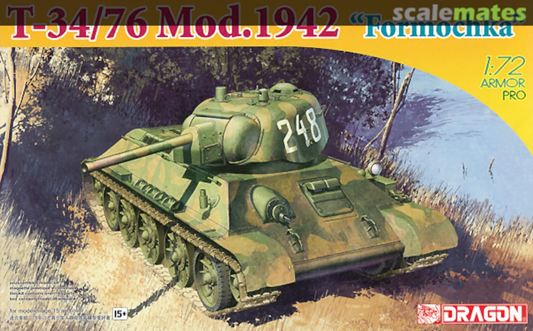 Boxart T-34/76 Mod.1942 "Formochka" 7224 Dragon