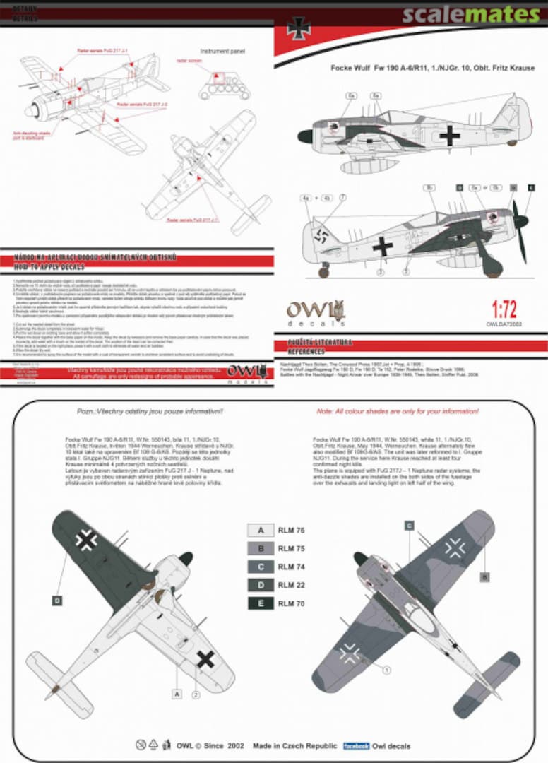 Boxart Fw 190 A-6/R11 OWLDA72002 OWL