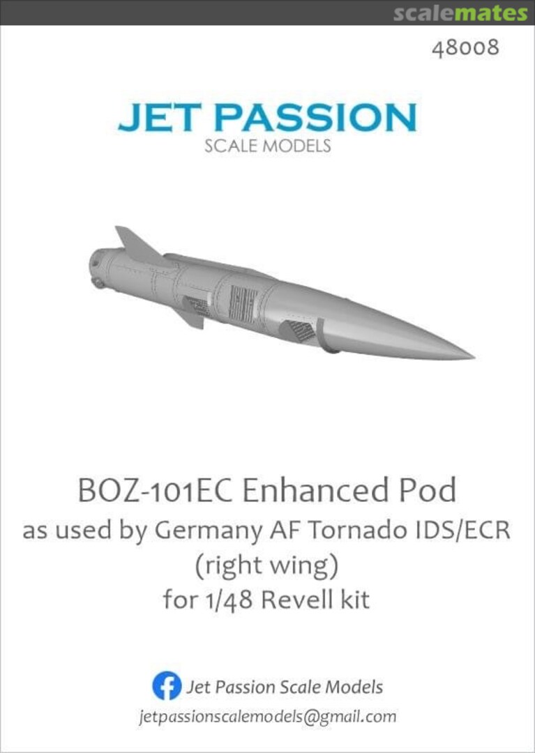 Boxart BOZ-101EC- Enhanced Pod (Right wing) as used by German AF Tornado IDS/ECR 48008 Jet Passion