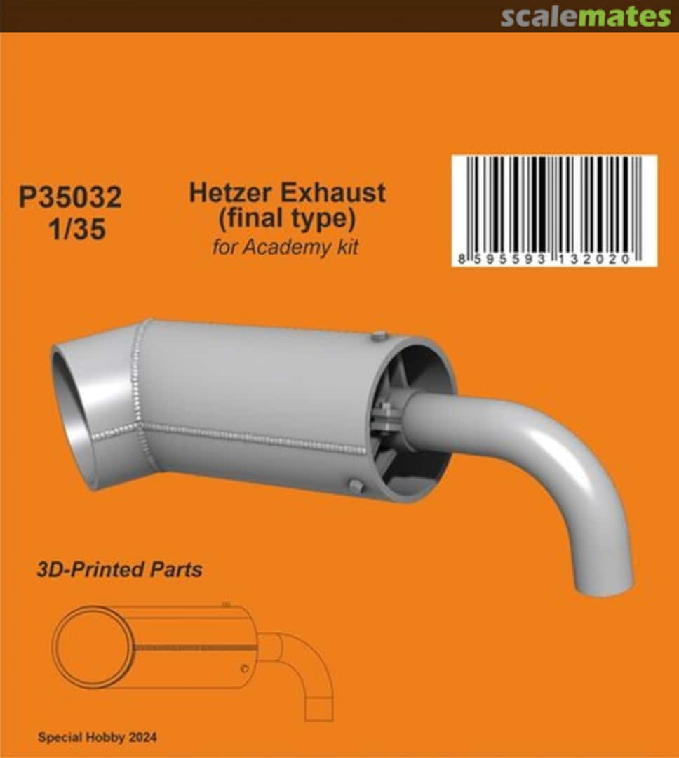 Boxart Hetzer Exhaust (final type) P35032 CMK