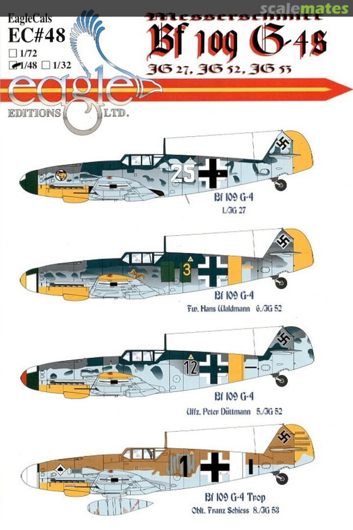 Boxart Messerschmitt Bf 109G-4s EagleCals EC48-48 Eagle Editions