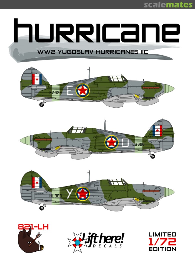 Boxart Hurricane 821-LH Lift Here Decals