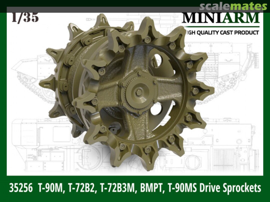 Boxart T-90M, T-72B3M, T-90MS, BMPT Drive sprockets (new type) B35256 Miniarm