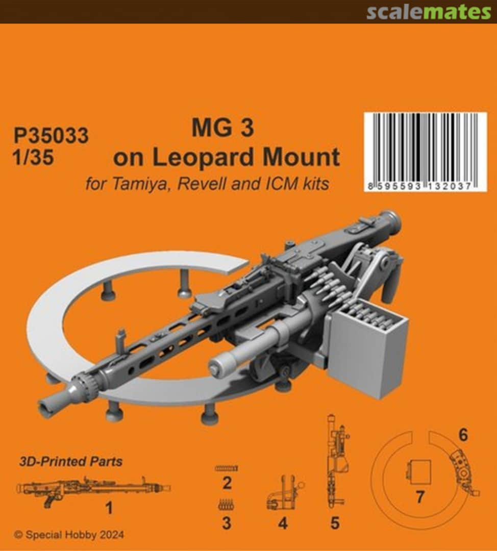 Boxart MG 3 on Leopard Mount / for Tamiya, Revell and ICM kits P35033 CMK