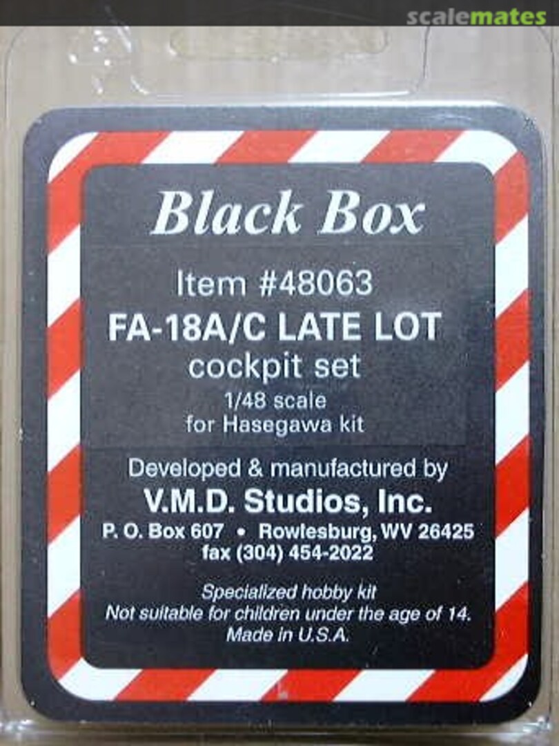 Boxart F/A-18A/C Late Lot cockpit set 48063 Black Box