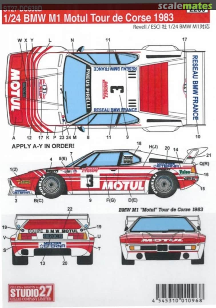 Boxart BMW M1 Motul Tour de Corse 1983 ST27-DC638D Studio27