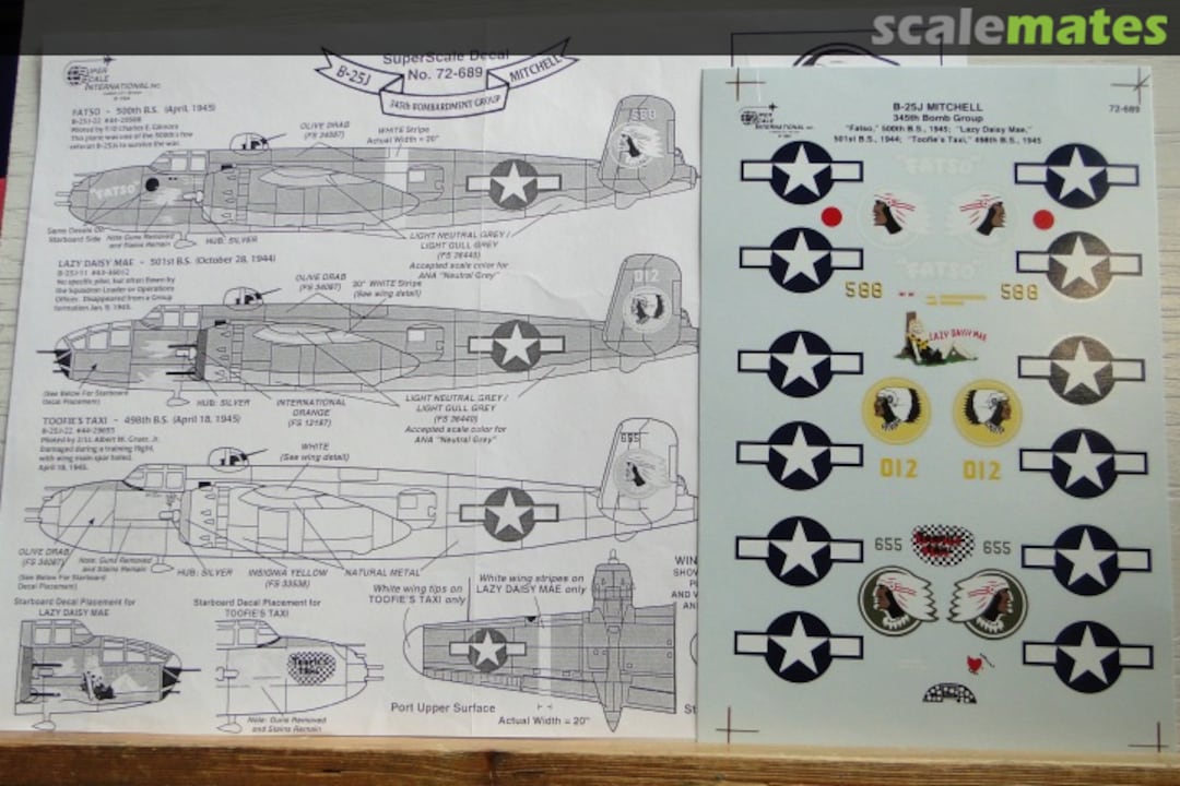 Contents B-25J Mitchell 72-0689 SuperScale International