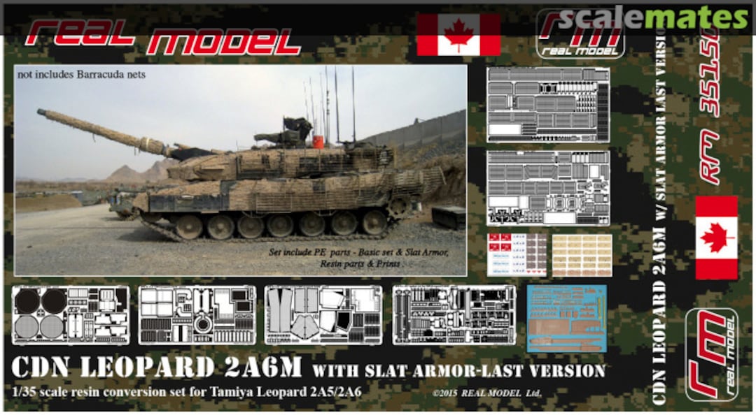 Boxart Canadian Leopard 2A6 w/short Slat Armor - Last Version RM35150 Real Model