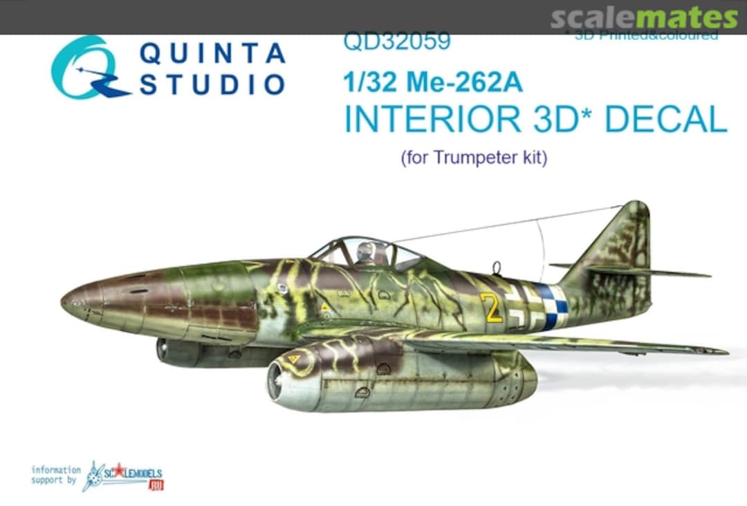 Boxart Me-262A interior 3D decals QD32059 Quinta Studio