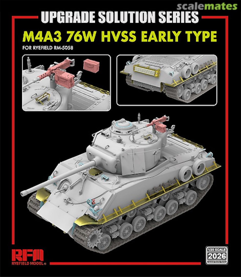 Boxart M4A3 76W HVSS Early Type detail set 2026 Rye Field Model