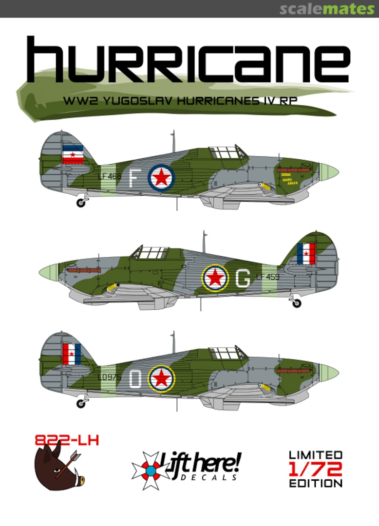 Boxart Hurricane 822-LH Lift Here Decals