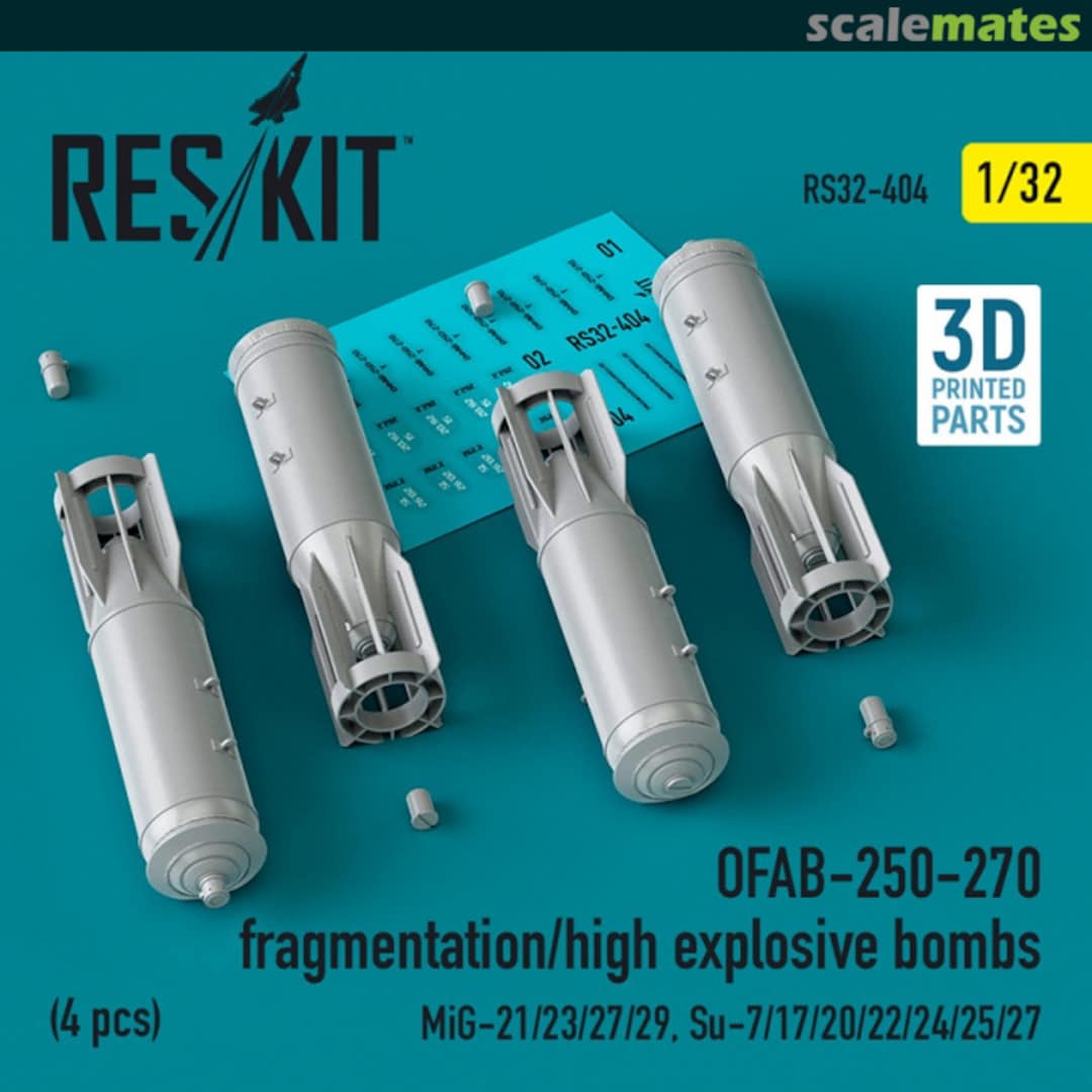 Boxart OFAB-250-270 fragmentation/high explosive bombs (4 шт.) (3D Printed) RS32-0404 ResKit