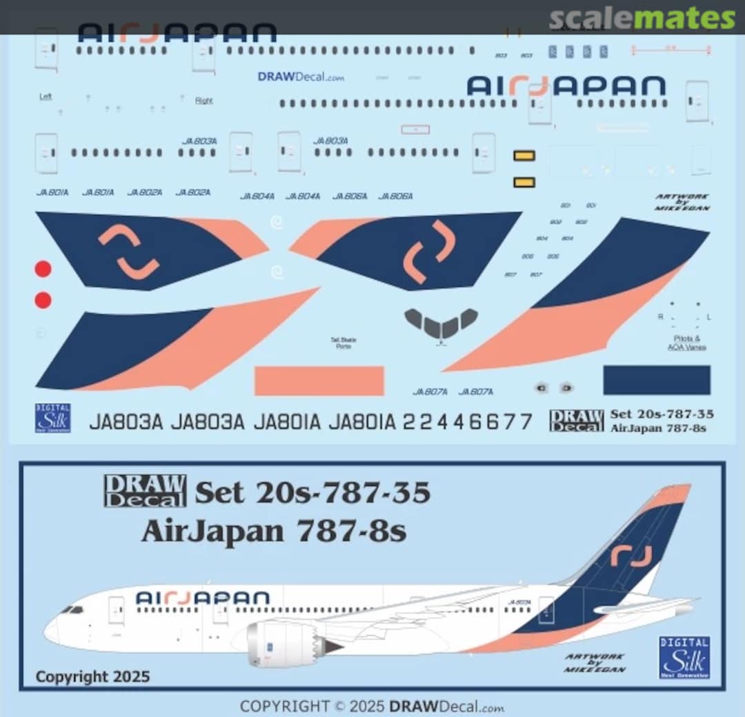 Boxart AirJapan 787-8 Dreamliners 20-787-35 Draw Decal