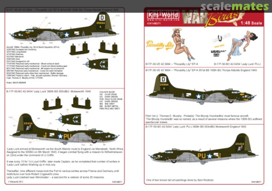 Boxart B-17F Flying Fortress KW148071 Kits-World